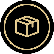 Package icon representing product delivery.