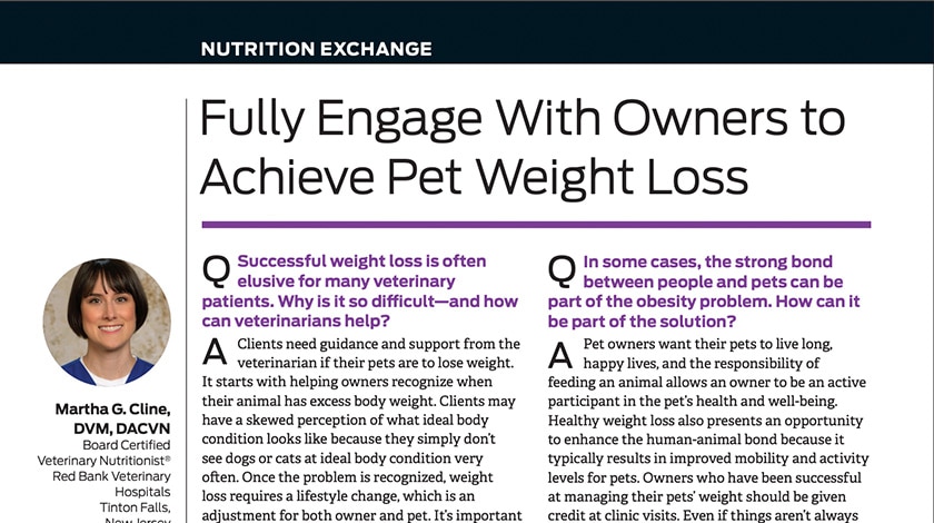 Nutrition Exchange’s Fully Engage With Owners to Achieve Pet Weight Loss