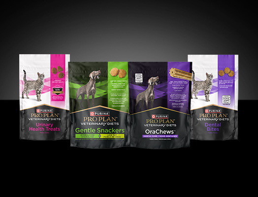 Purina Pro Plan Veterinary Diets treats and snacks for dogs and cats.