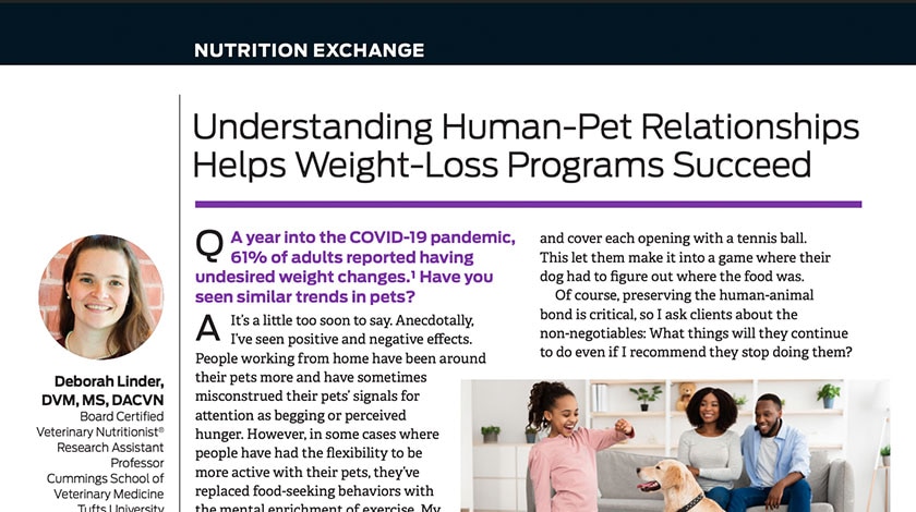 Nutrition Exchange’s Understanding Human-Pet Relationships Helps Weight-Loss Programs Succeed